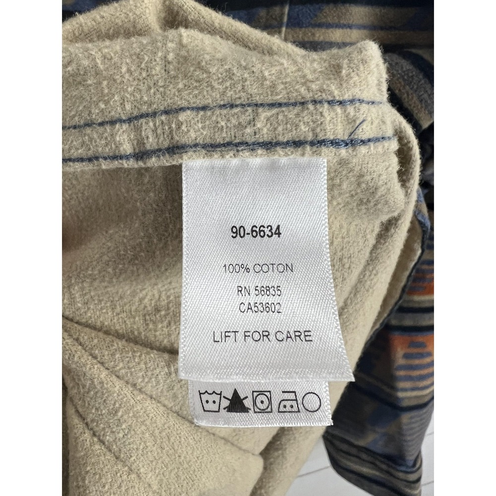 Cabela's Shirt Mens Large Blue Aztec Southwest Flannel Button Down Long Sleeve - Picture 7 of 7